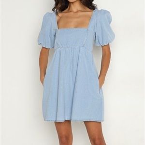 show me your mumu smitten baby doll dress sky blue - small